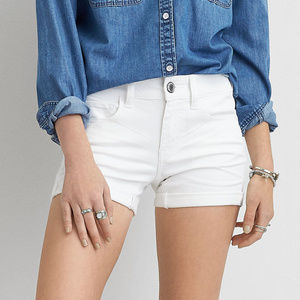 American Eagle | White super stretch midi shorts